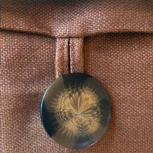 Pottery Barn Brown Accent Pillow with Decorative Button